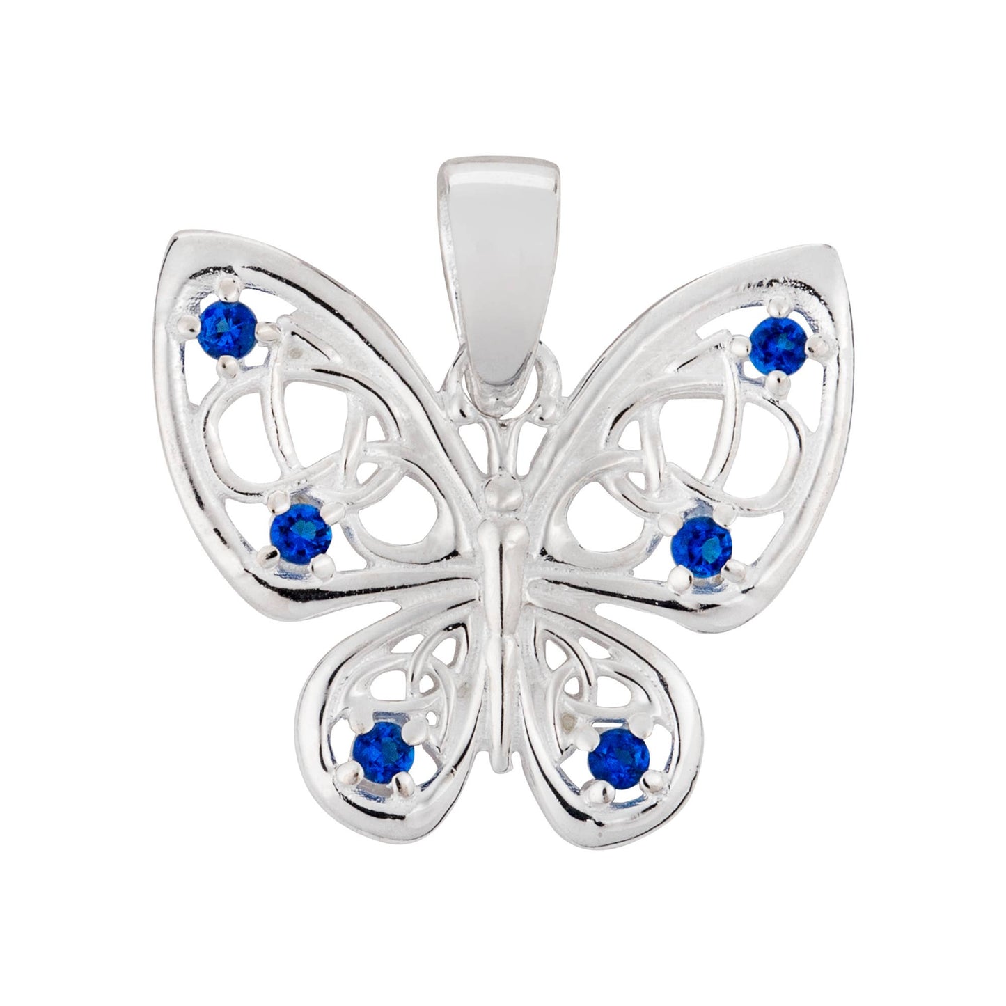 Beautiful 925 Silver Sapphire Butterfly Necklace