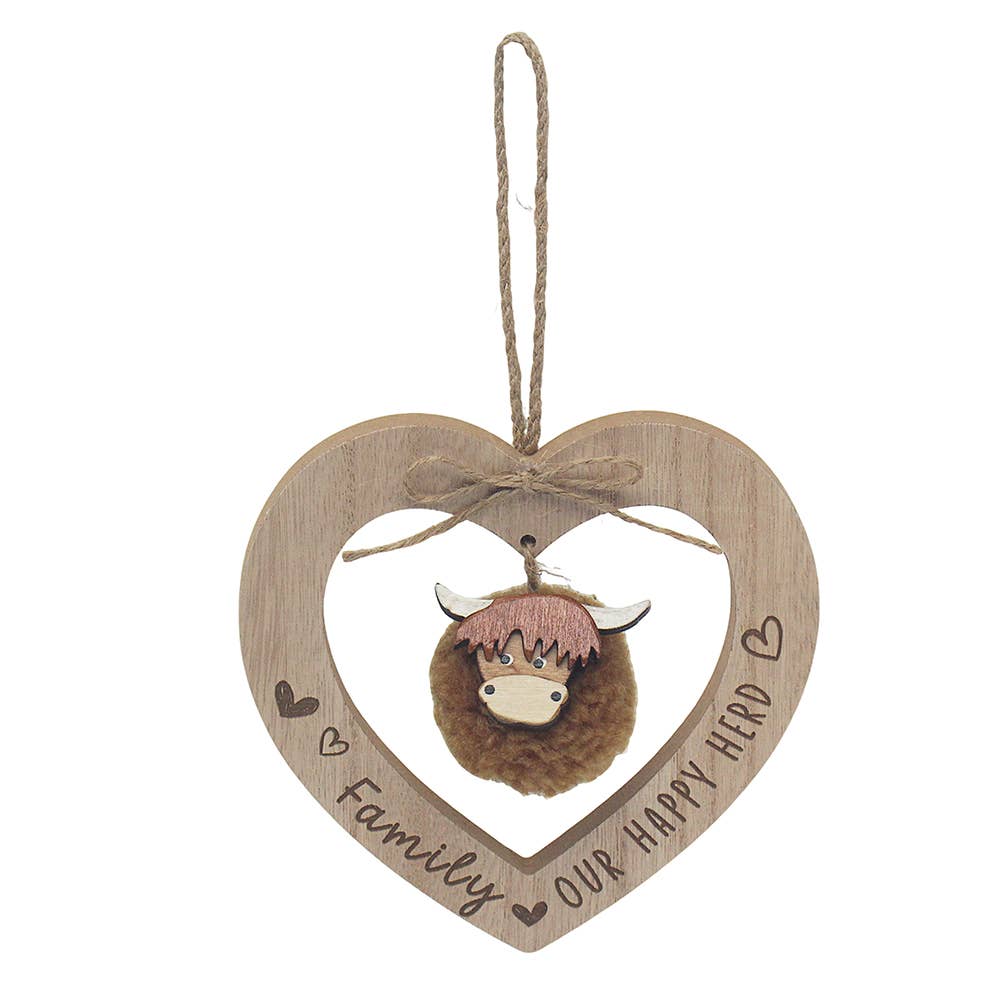 LP76726 - Hanging Highland Cow Wooden Plaque